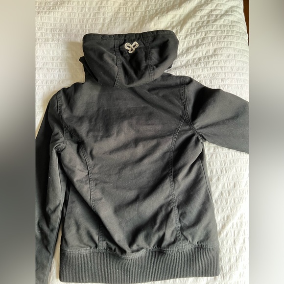 Aritzia TNA Distressed Maverick Cotton Bomber Jacket- Size Small - Black - Picture 2 of 9